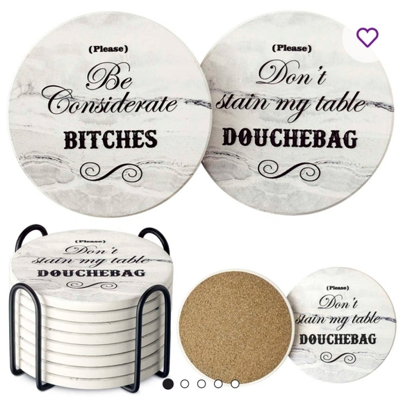 Other - Ceramic Funny Coster Set With Stand